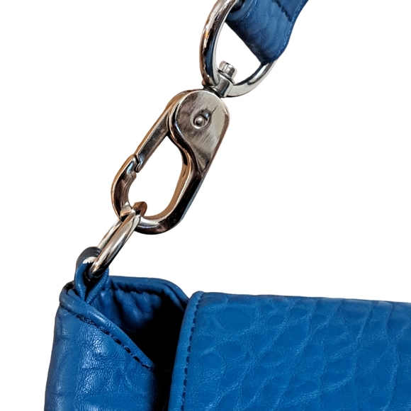 Jewell By 31 Blue Handbag Purse Satchel Women's Faux Leather 12x10" Colorful - Picture 8 of 13